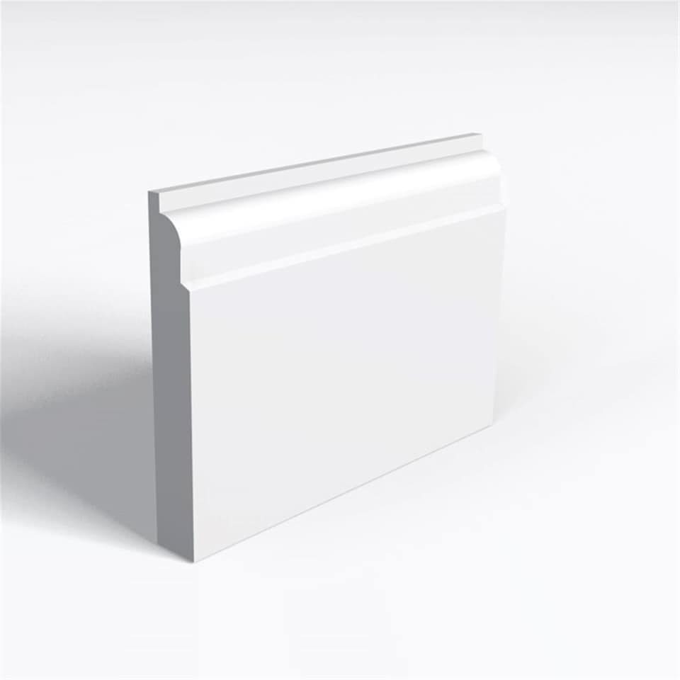 Pack of 15 (Total 15 Units) - Moisture Resistant MDF Primed Lambs Tongue Skirting Board - 18mm (T) x 69mm (H) x 4200mm (L)