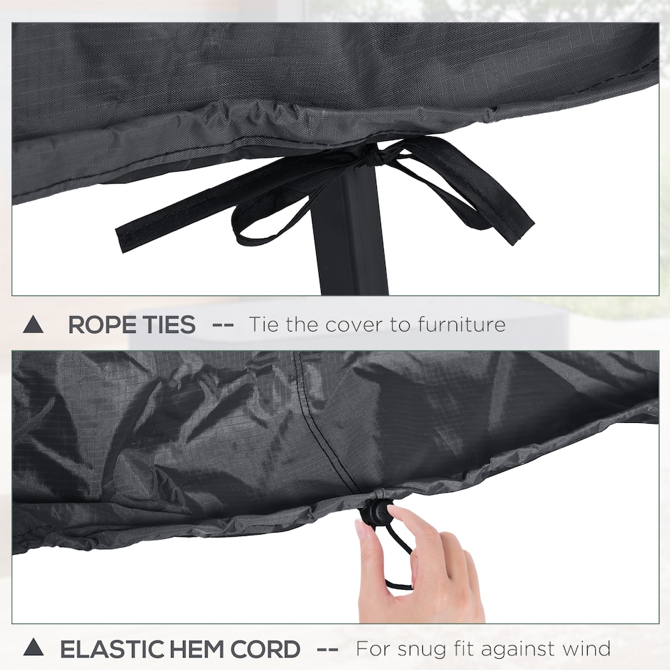 image 1 of Outsunny Patio 2/3 Seater Rattan Sofa Waterproof Furniture Cover Rain Protection | Grey | Grey