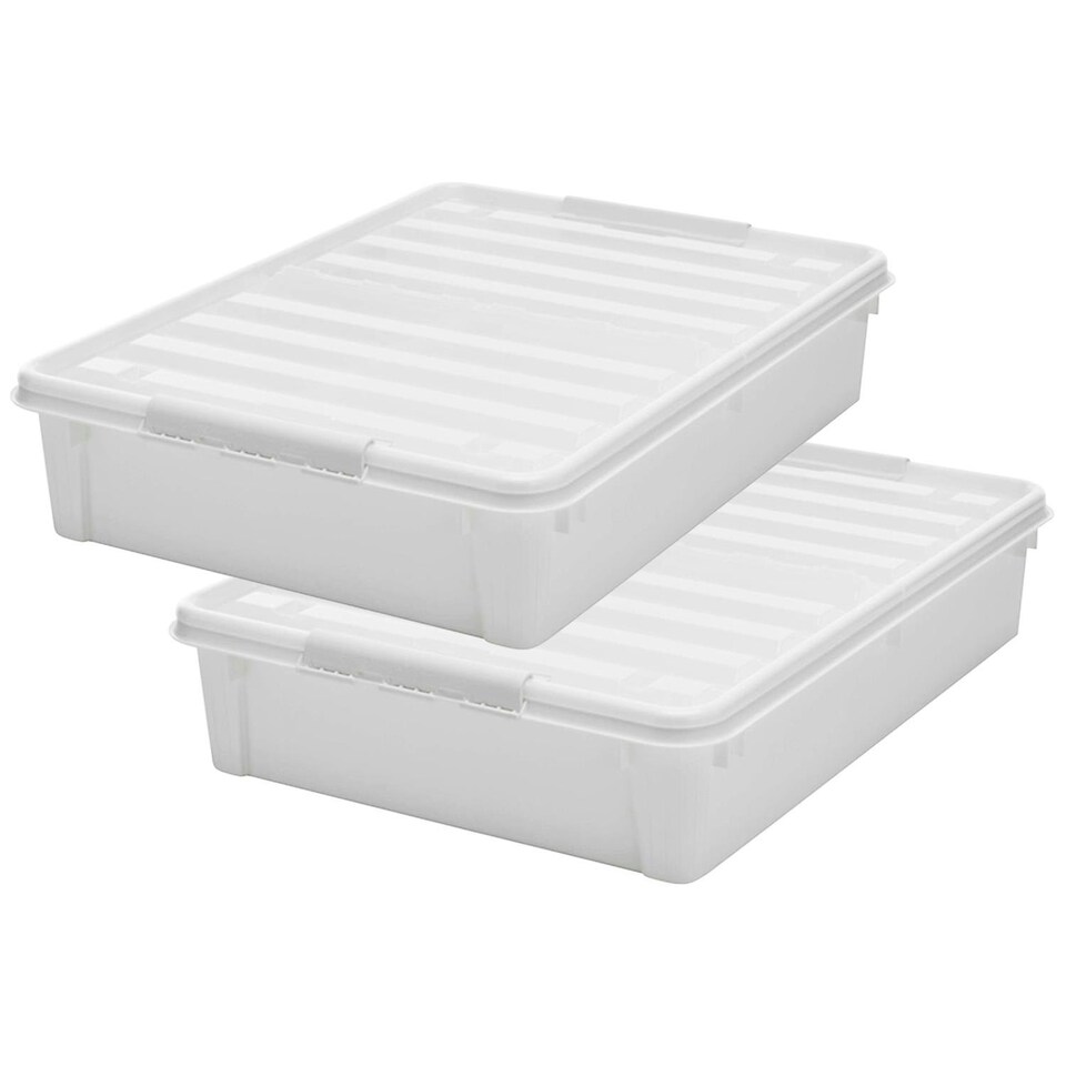 image 1 of Smartstore Bedroller Underbed Storage Box with Transparent Foldable Lid 60L, 4pk