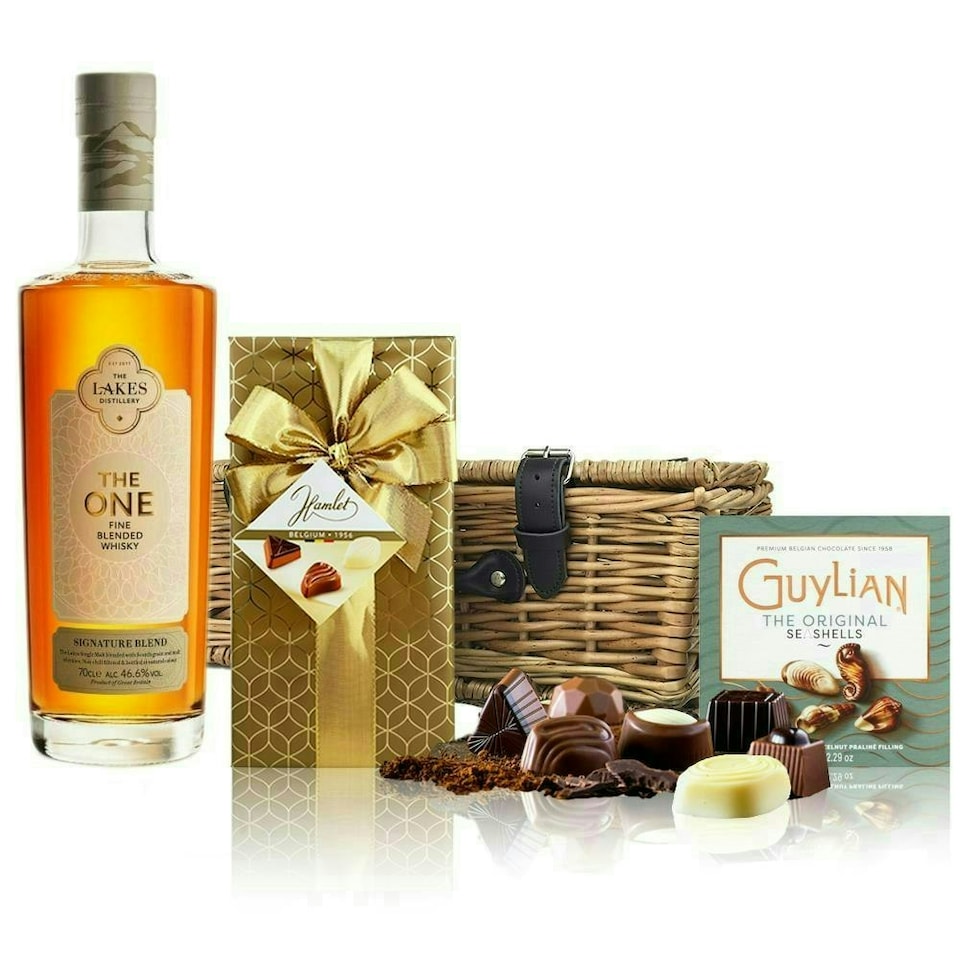 Lakes The One Signature Fine Blended Whisky and Chocolates Hamper 70cl 46.6% abv