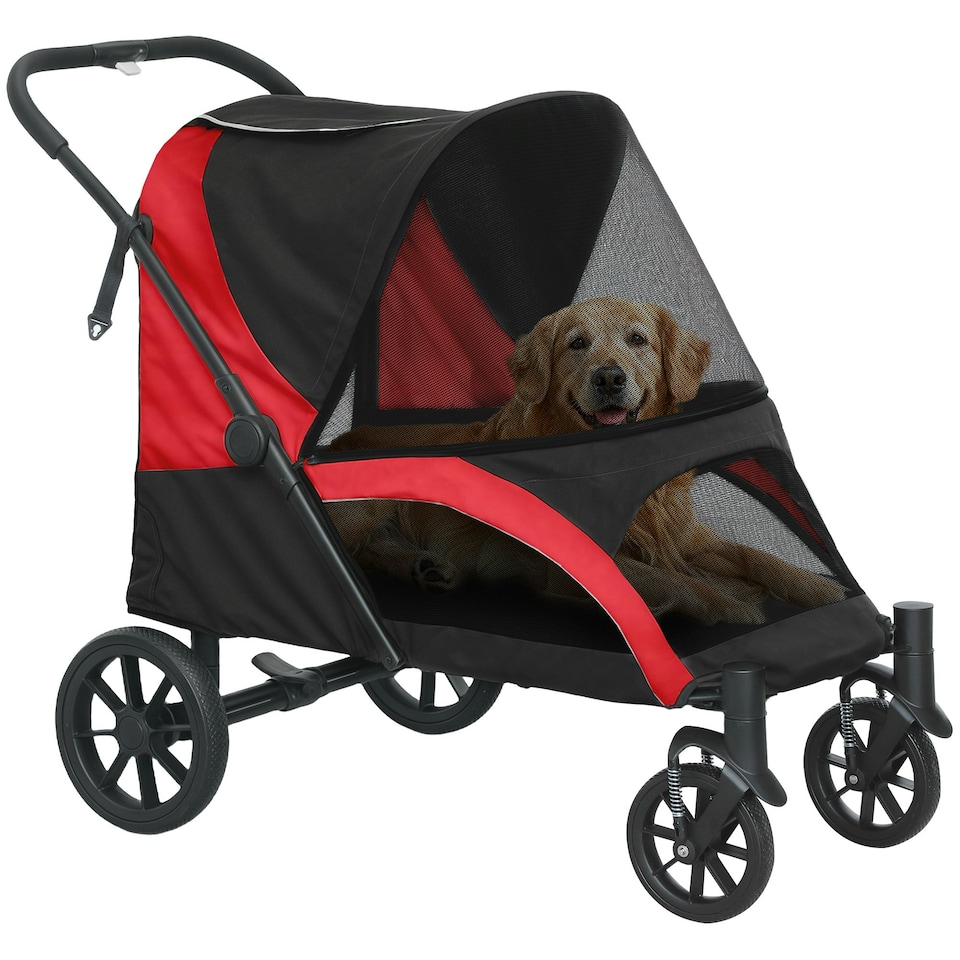 image 1 of PawHut Easy Folding Pet Stroller for Large Dogs 