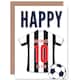 image 1 of Football Strip Kit White Striped Top 10 Year old Kids 10th Birthday Card