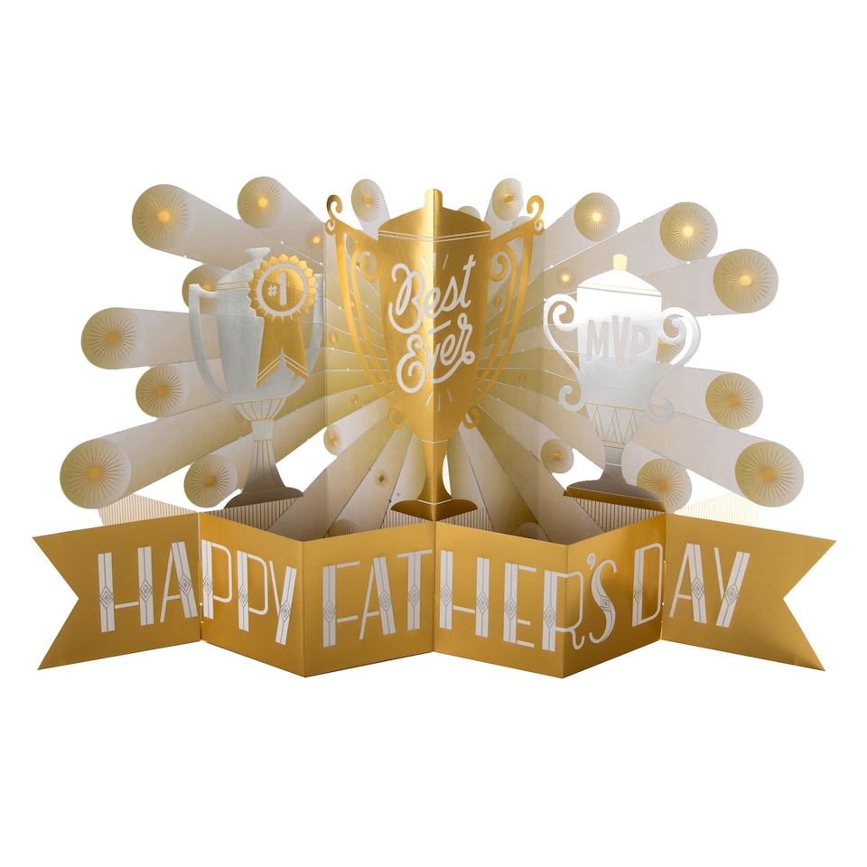 image 1 of Hallmark Jumbo Father's Day Card - 3D Pop-Up Trophy Design
