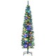 image 1 of HOMCOM 6ft Artificial Pencil Christmas Tree with Colourful Lights, Steel Base