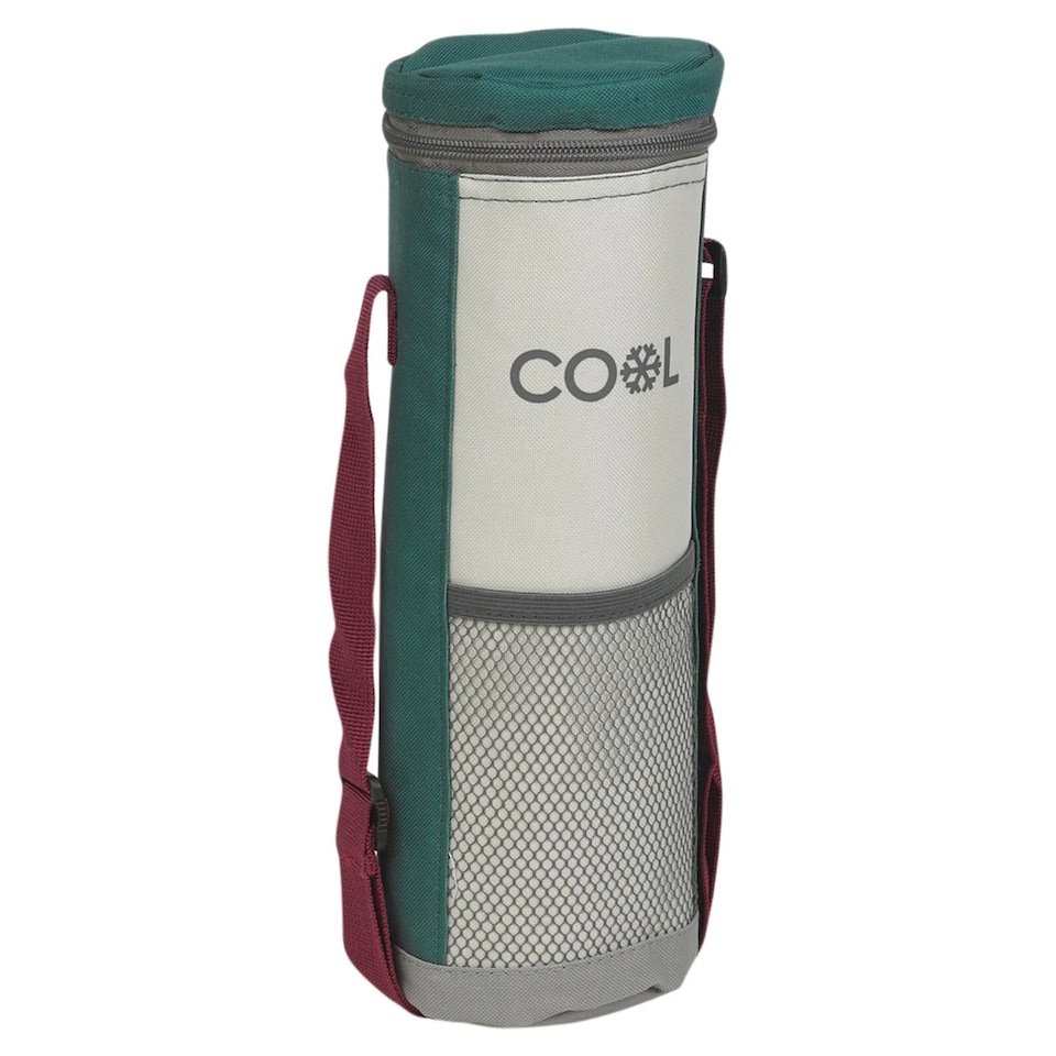 image 1 of 1.5L Insulated Cooler Bottle Bag Zip Carrier Shoulder Strap Drinks Picnic Hiking | Green | Green