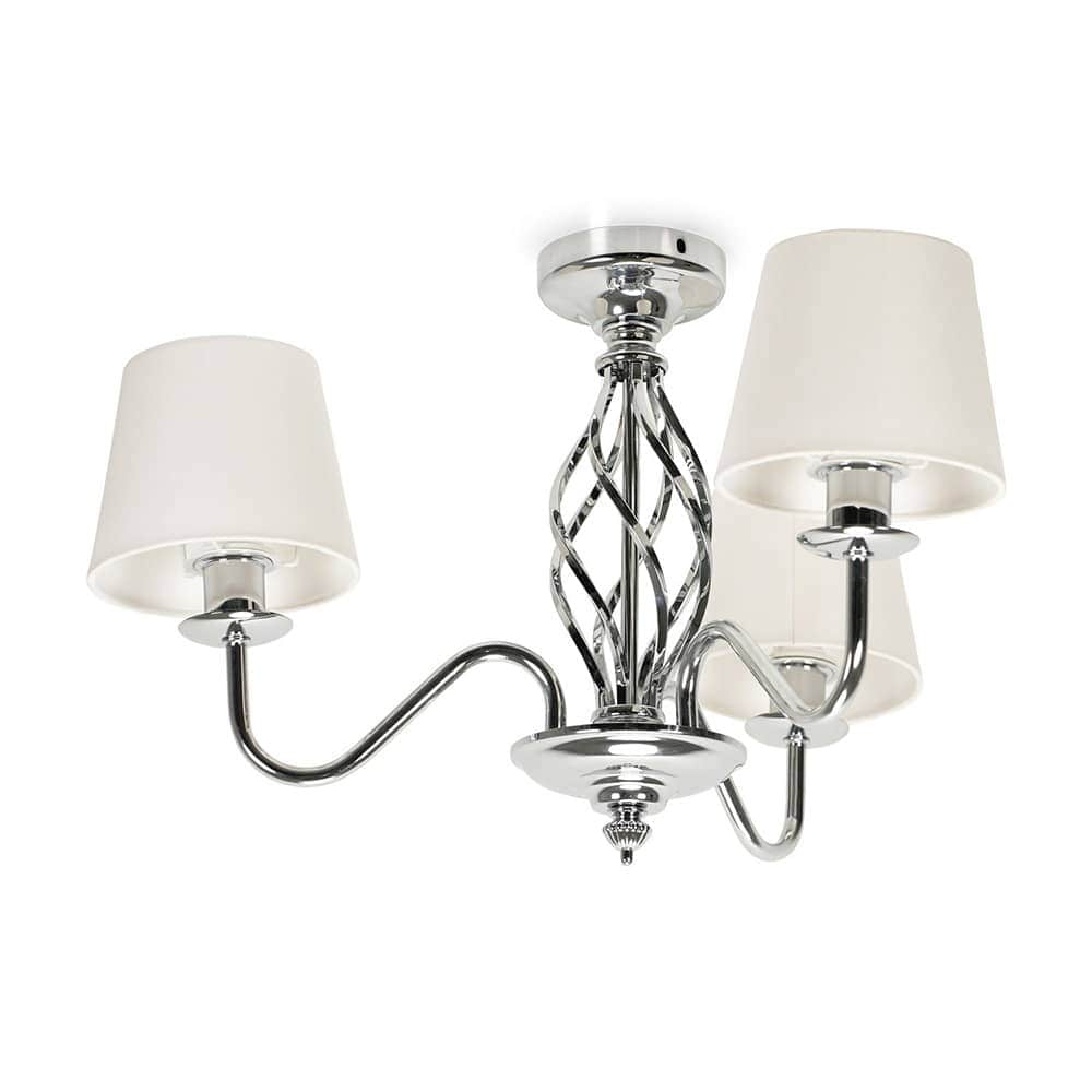 ValueLights Memphis Chrome 3 Way Chandelier and Bulbs