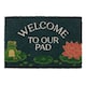 image 1 of Something Different Welcome To Our Pad Door Mat - Blue/White/Green - One Size Blue | One Size