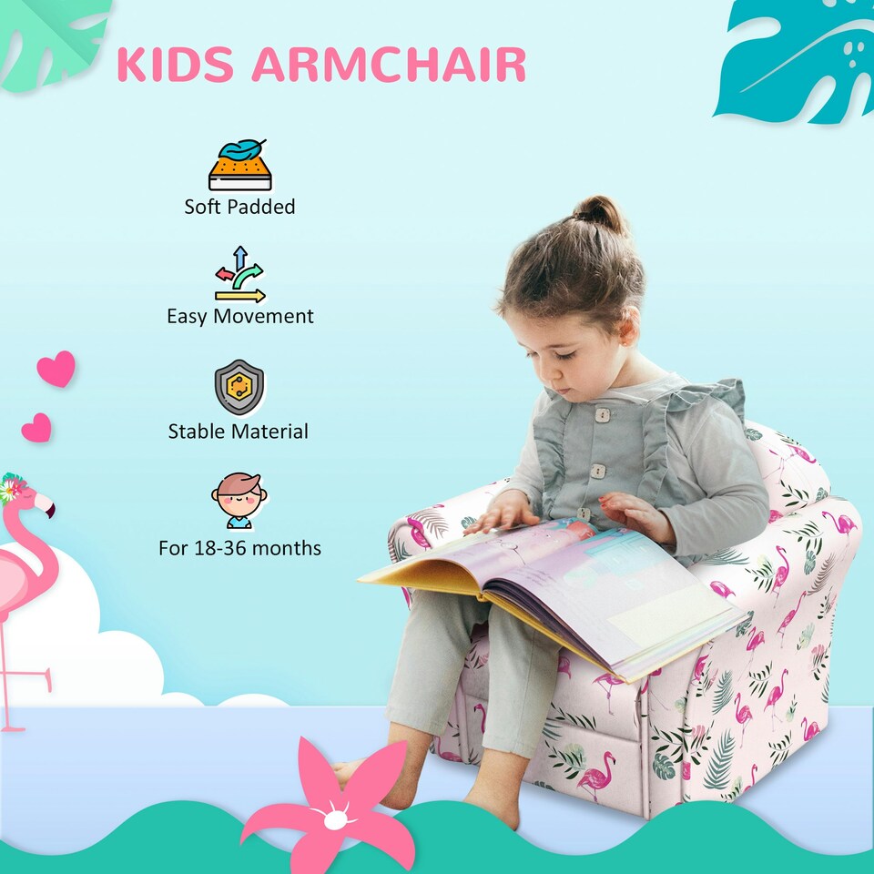 image 1 of AIYAPLAY Kids Armchair Toddler Sofa Chair Bedroom Playroom