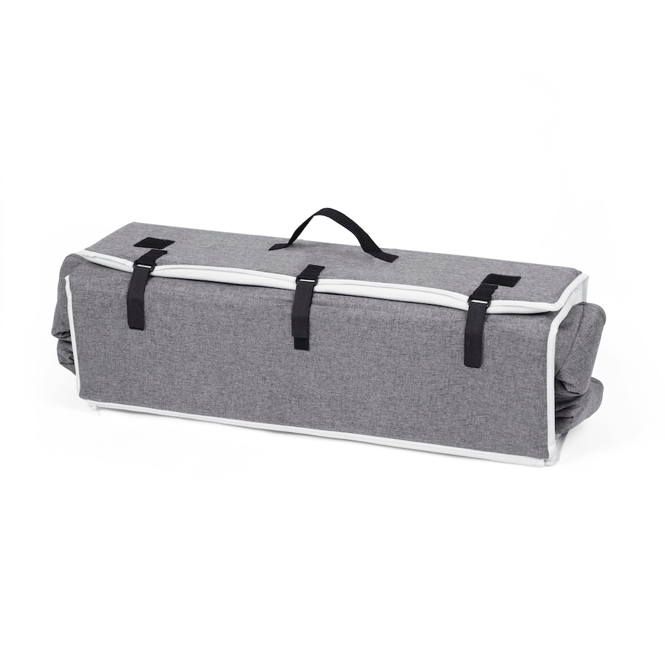 image 1 of Scout 2-in-1 Travel Cot and Playpen - 6 Months to 2 Years, Portable, Convertible, Lightweight, Easy Set-Up, Compact Fold and Breathable Mesh (Grey)