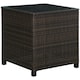 image 1 of Outsunny Side Table Furniture Tempered Glass Garden Patio Wicker Brown