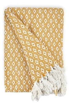 Stockholm Collection Recycled Cotton Throw in Ochre (50" x 60") | Yellow | Yellow