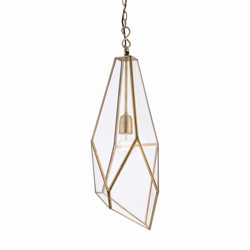 image 1 of Avery 1 Light Pendant Antique Brass, Glass, E27