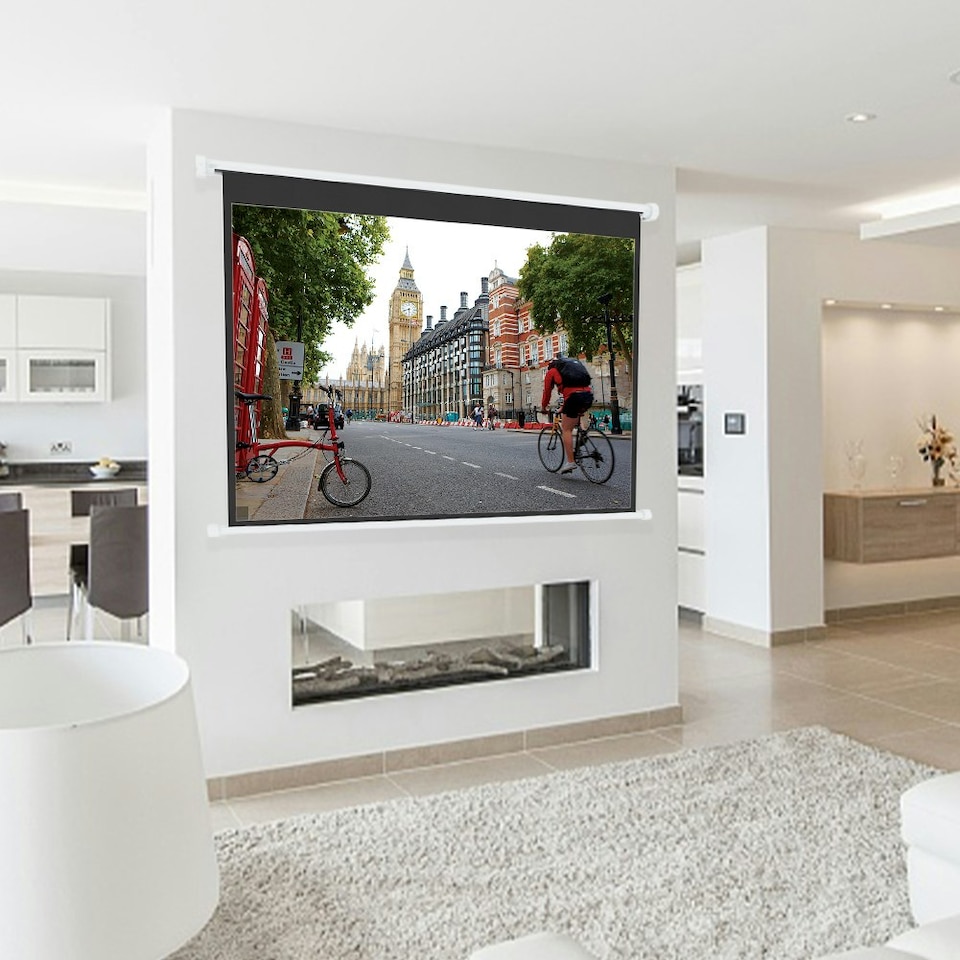 image 1 of Living and Home Wall Mount Electric Projector Screen 4:3 - 227cm W x 152cm H