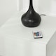 image 8 of HOMCOM High Gloss Front Bedside Table Nightstand with LED Light Remote Black