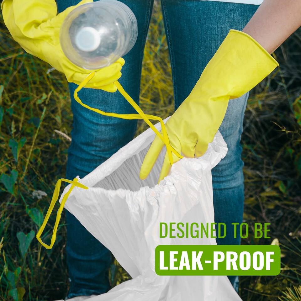 image 1 of Ecobag Extra Strong Lemon Scented Kitchen Drawstring Bin Liners Tear Resistant