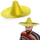 image 1 of Orange Mexican Sombrero – Fancy Dress Hat with Pom-Pom Trim Yellow | One Size