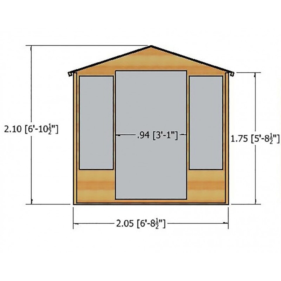 image 1 of Westminster 13 x 7 Feet Double Door with Two Large Opening Windows Summerhouse Brown