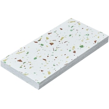 NOVECRAFTO Vinyl Floor Tiles Self Adhesive – 12x24in Peel and Stick Rectangular Flooring for Kitchen, Bathroom & Living Room – White Terrazzo Look with Flecks White | 1.85 sqm