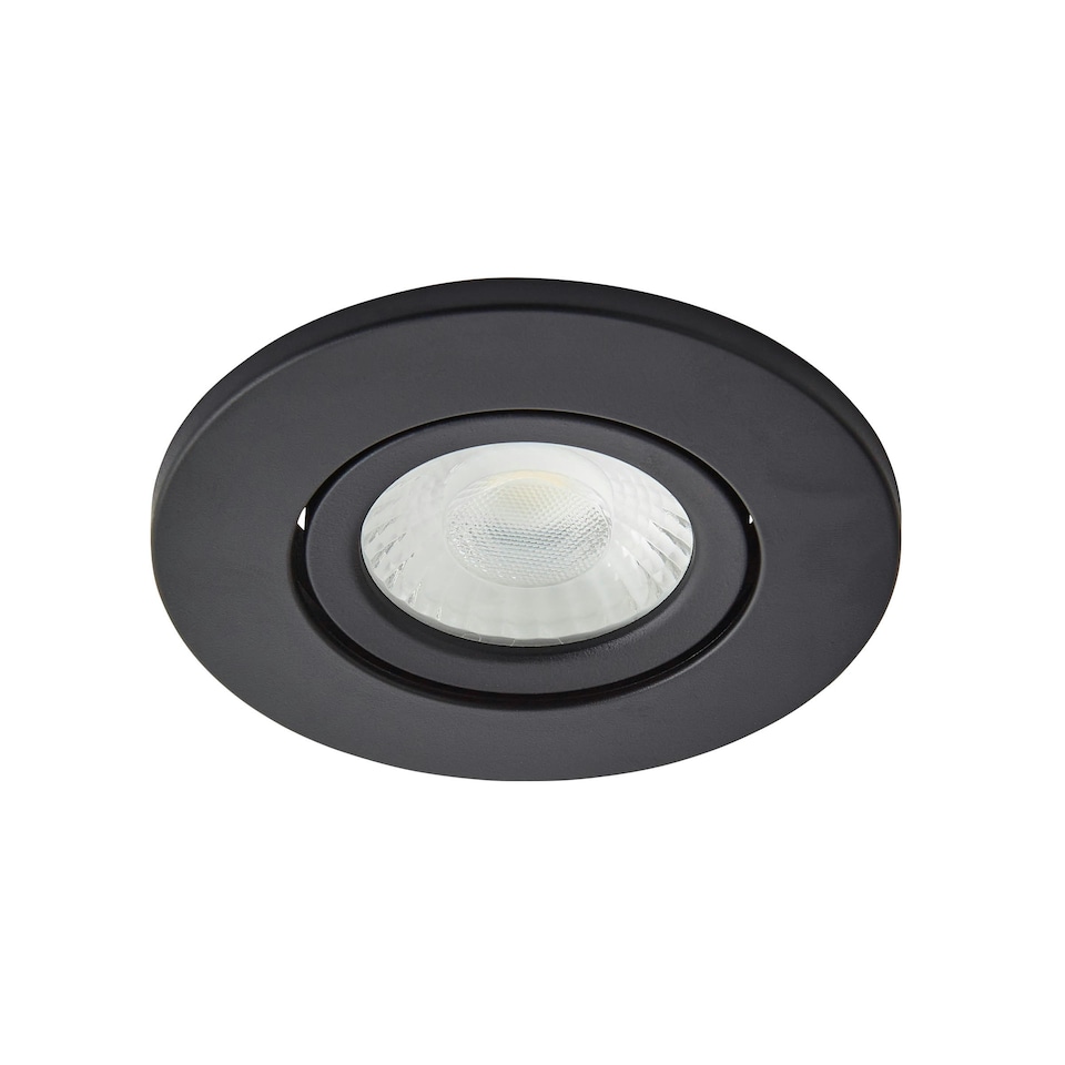 image 1 of BHS Cal LED Fire Rated IP65 Recessed Spotlight | Black | Satin Black | 1