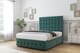 image 3 of Sloomy Berlin Emerald Plush Divan Bed Base 4 Drawers With 26 Inch Strutted Headboard & 12 Inch Matching Footboard | Green | Emerald | Super King | 1
