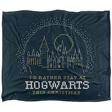 Harry Potter I´d Ratyer Stay At Hogwarts Christmas Blanket - Multicoloured - One Size