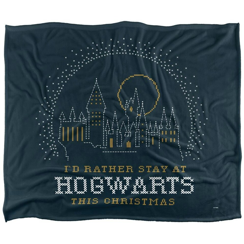 image 1 of Harry Potter I´d Ratyer Stay At Hogwarts Christmas Blanket - Multicoloured - One Size
