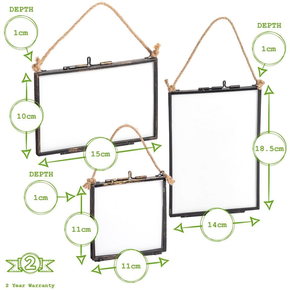 image 1 of Nicola Spring Hanging Metal Photo Frames Gallery Set - 5 Sizes - Black | Black | Black | One Size