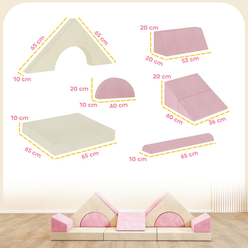 image 1 of AIYAPLAY Kids Play Sofa, 12 Pieces Foam Modular Convertible Sofa