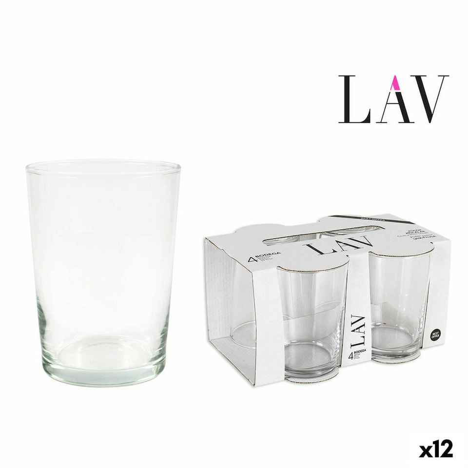 image 1 of Set of glasses LAV Best offer 4 Pieces (4 Units) (12 Units) (520 ml) N/A