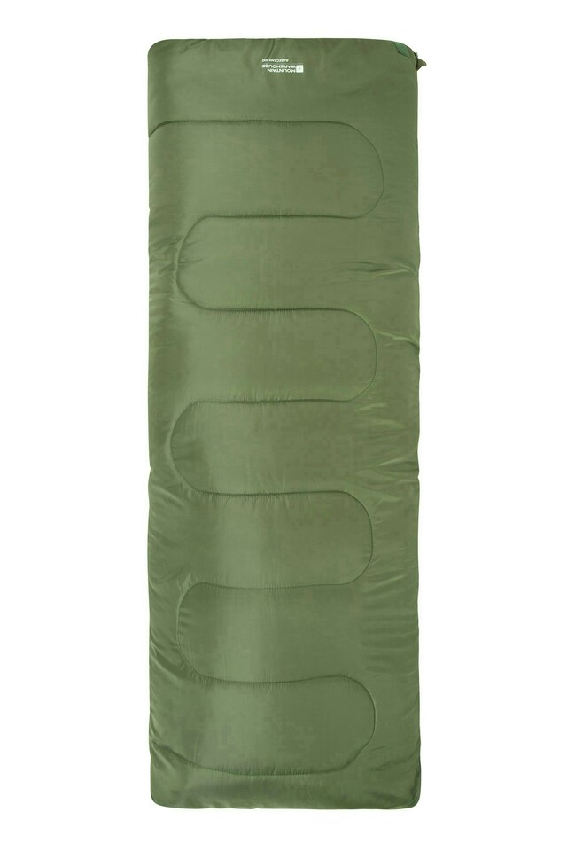 image 1 of Mountain Warehouse Basecamp Sleeping Bag Adult 2 Season Camping Hiking Winter | Green | Khaki