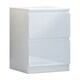 image 4 of FWStyle Carlton 2 Drawer Bedside Nightstand - White Gloss Front