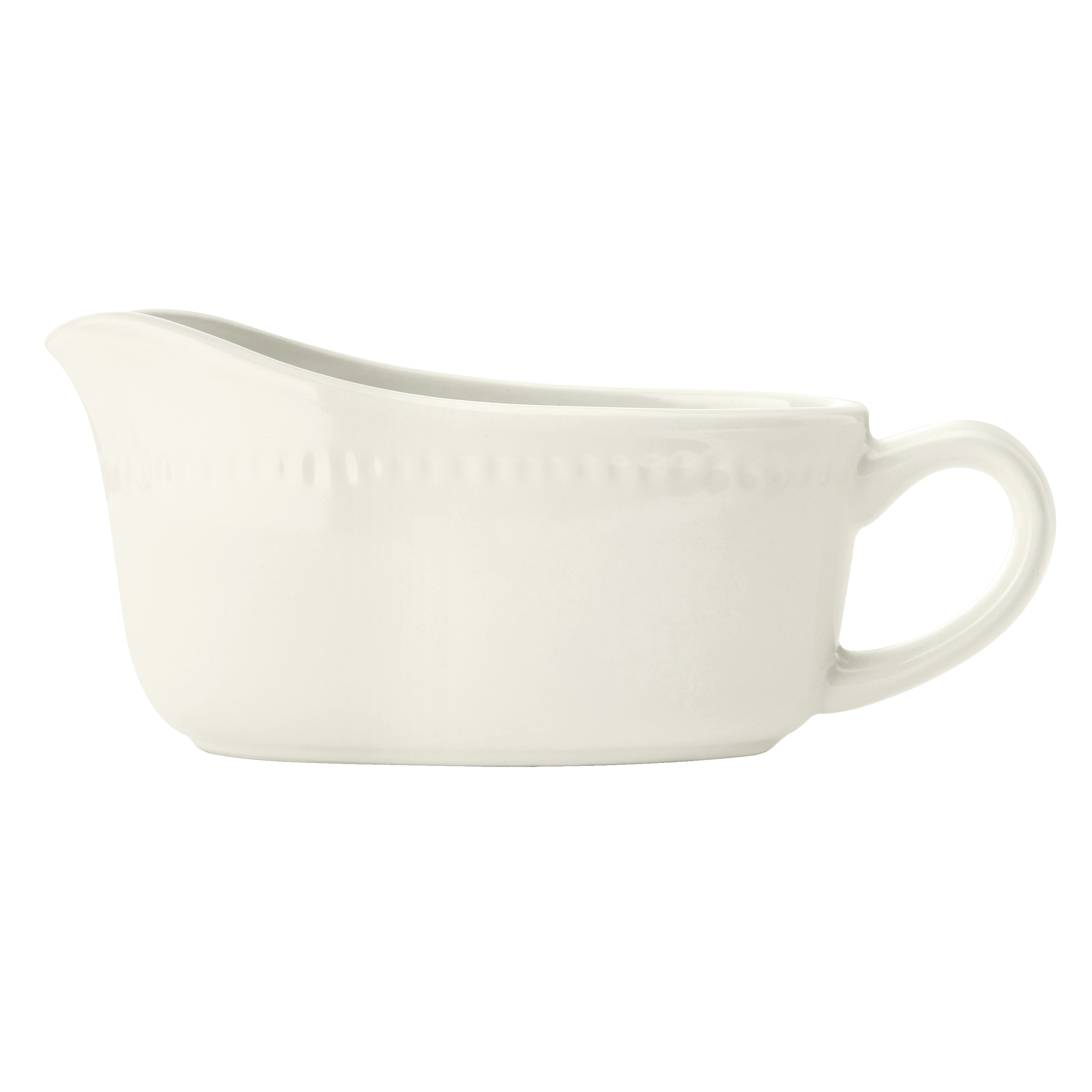 Mikasa Cranborne Stoneware Gravy Boat, 300ml, Cream in White