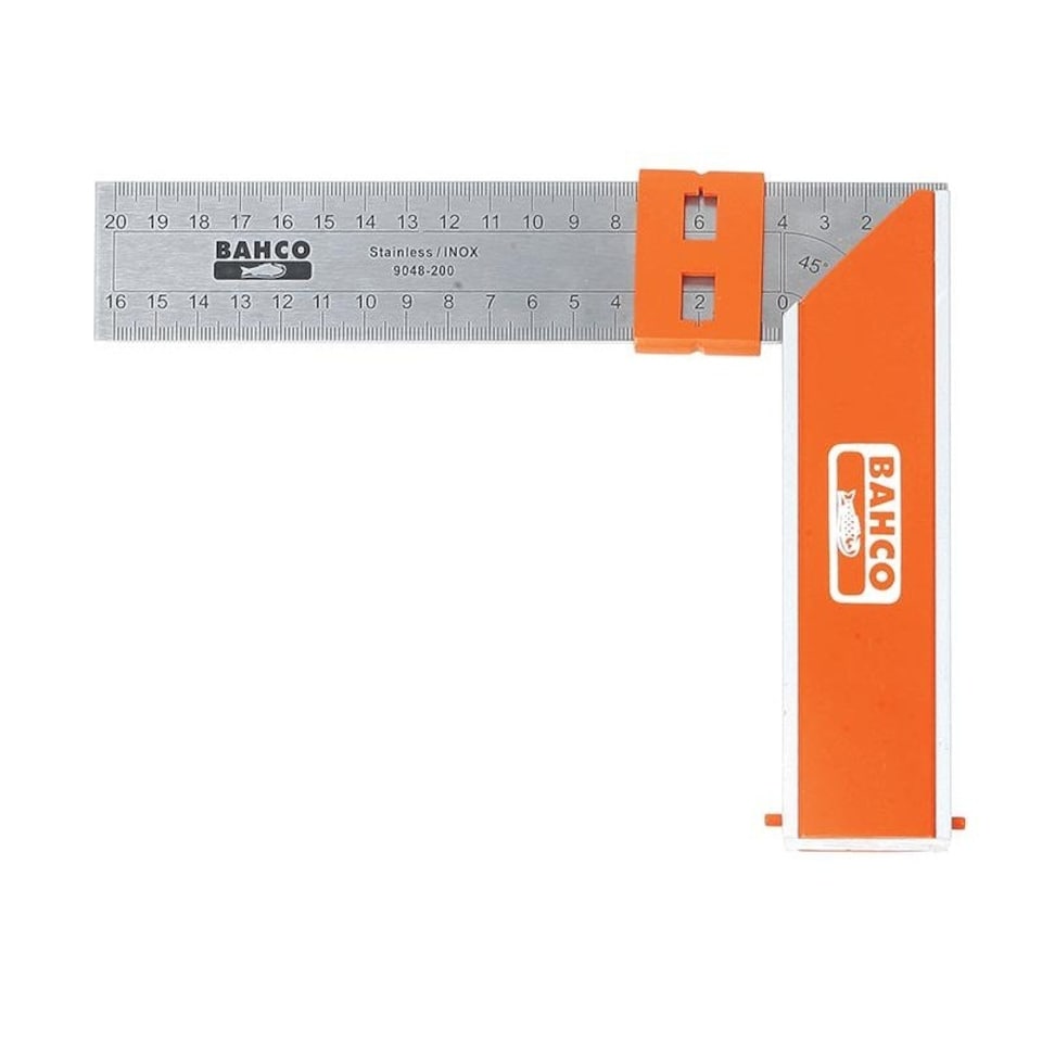 Bahco 9048 Aluminium Block & Steel Try Square - Multi Colour - 400mm