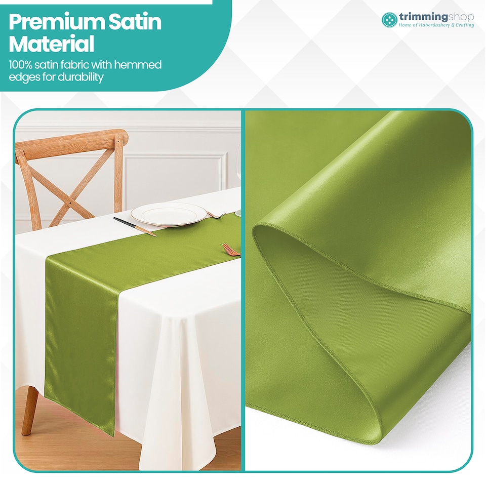 image 1 of Satin Table Runner for Dining Table - 11 x 108 Inch