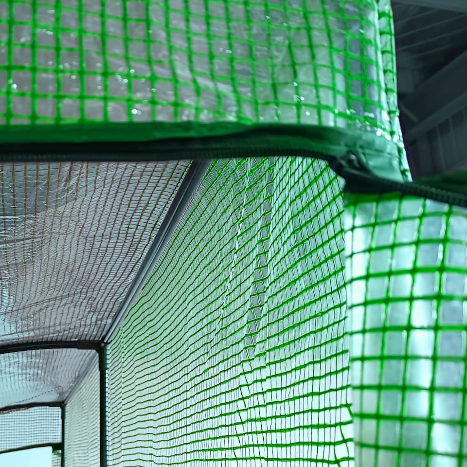 image 1 of Outsunny Walk-In Lean to Wall Greenhouse wWindow&Door 200Lx 100W x 215Hcm Green