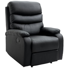 HOMCOM Manual Recliner Chair for Living Room w/ Footrest Black