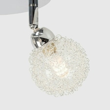 ValueLights Contemporary 3 Way Polished Chrome Flush Ceiling Light With Globe Shades | Chrome
