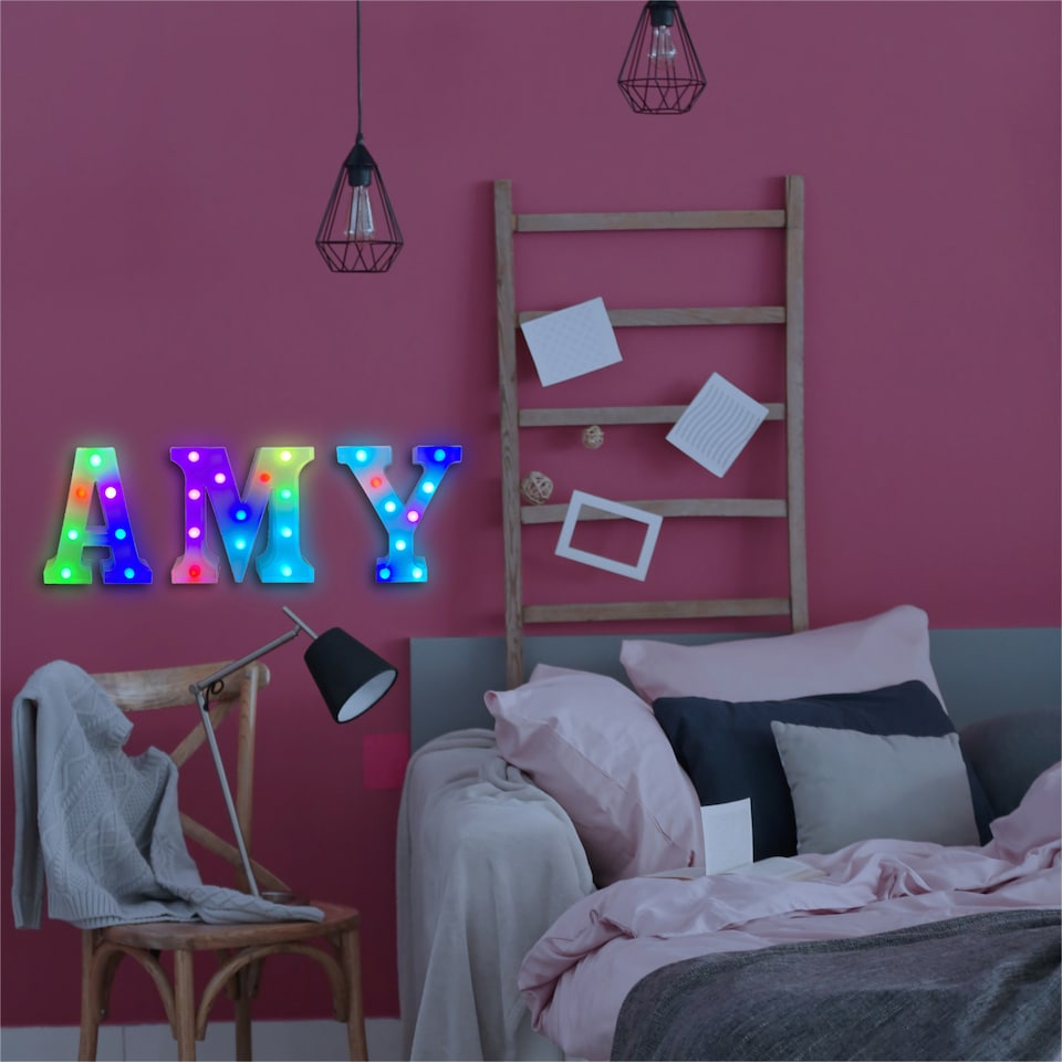 image 1 of Battery Operated RGB Letter   With Remote Control Letter T