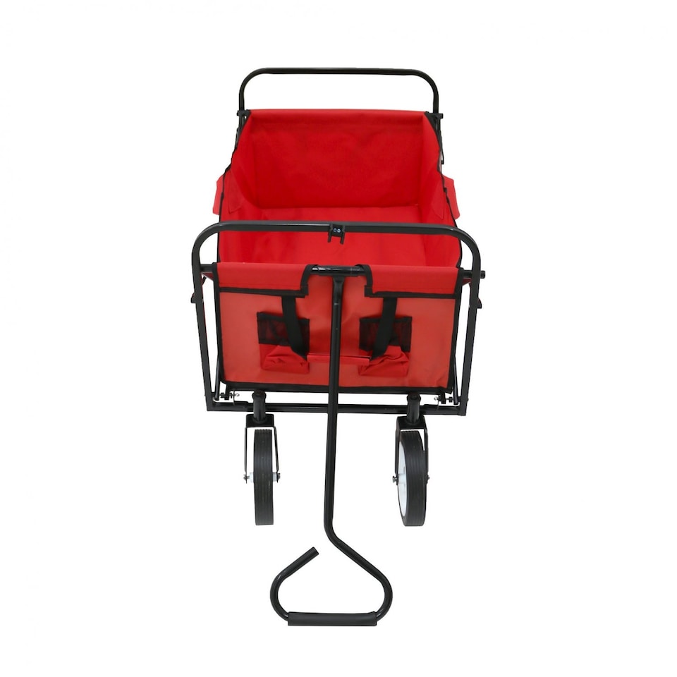 image 1 of Red Heavy Duty Foldable Garden Festival Trolley Cart Wagon Truck
