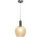 image 3 of Set of 2 Baine - Clear Textured Glass Satin Nickel Deco Pendants