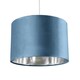image 1 of CGC NILA Luxury Teal Velvet & Silver Round Pendant Drum Lamp Shade Blue