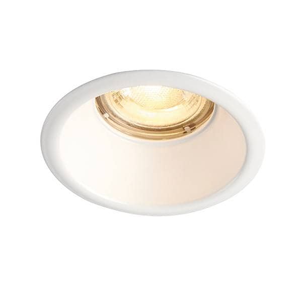 Netlighting Speculo LED Fire Rated 1 Light Bathroom Recessed Downlight Matt White Glass IP65