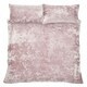 image 4 of Catherine Lansfield Crushed Velvet Blush Duvet Cover Set Pink | Double