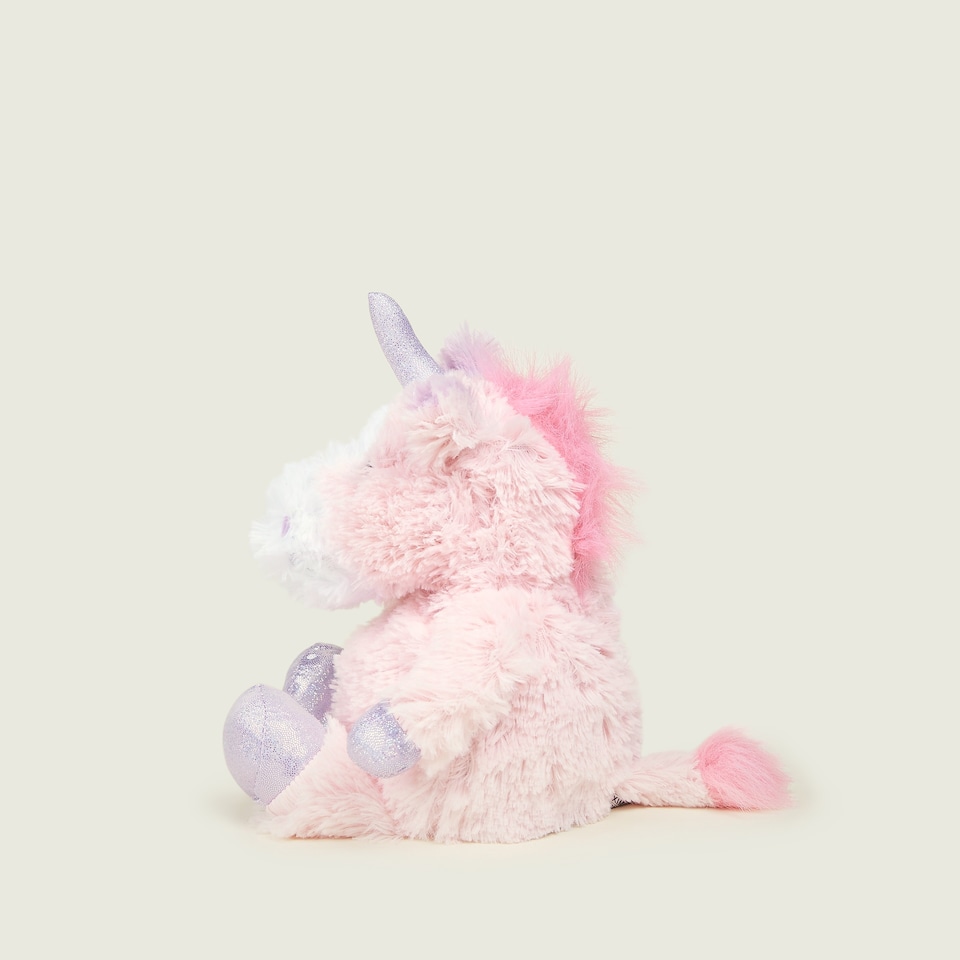 image 1 of Warmies Junior Plush Sparkly Pink Unicorn MEDIUM
