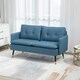 image 2 of HOMCOM Modern Upholstered Two Seater Sofa for Bedroom Living Room Dark Blue