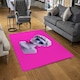 image 2 of Plaster statue of David's head in blue sunglasses (Rug) Pink | S
