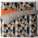 image 1 of Velosso Jazz Printed Cotton Blend Duvet Cover and Pillowcase Set Orange | King