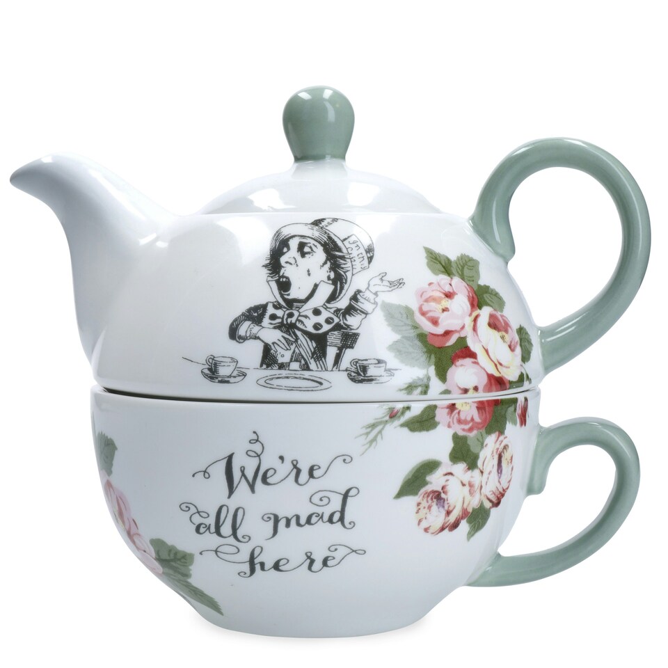 image 1 of Mikasa Alice in Wonderland Tea Set Bone China Stacking | White | 1
