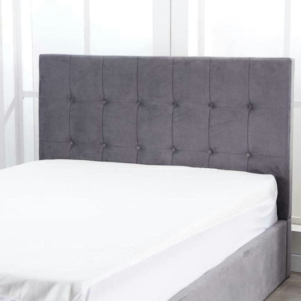 image 1 of Ottoman Storage Bed grey 3ft single and 1 mattress velvet cushioned bedroom