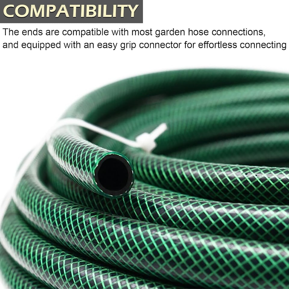 image 1 of 30m Reinforced Garden Hose Pipe Heavy Duty PVC Braided 3 Layer Water Hose Kink Free, Leakproof & Burst Resistant Hosepipe Reel